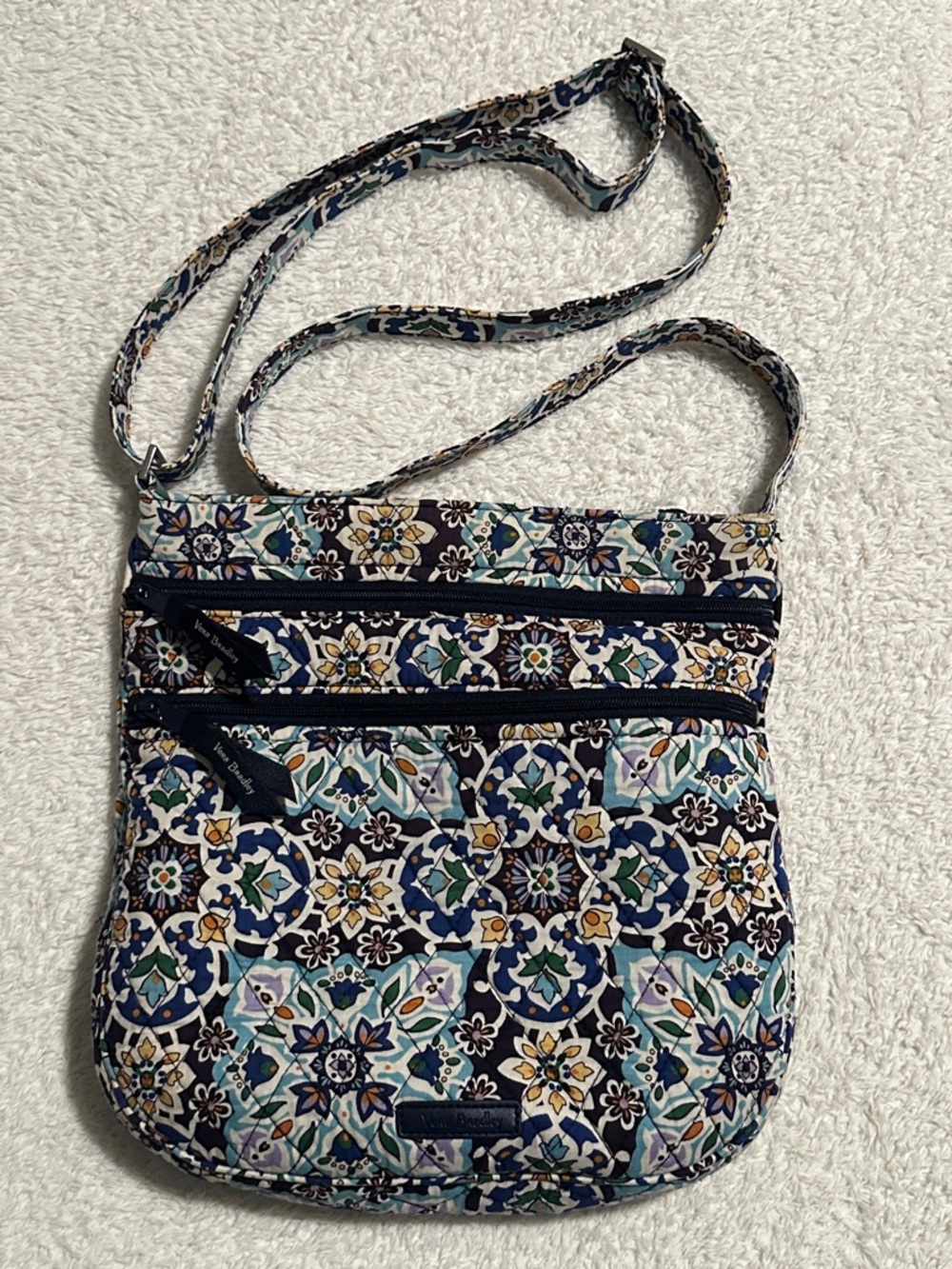 Vera Bradley Trio Zip Hipster Quilted Crossbody Bag - Lisbon Medallion